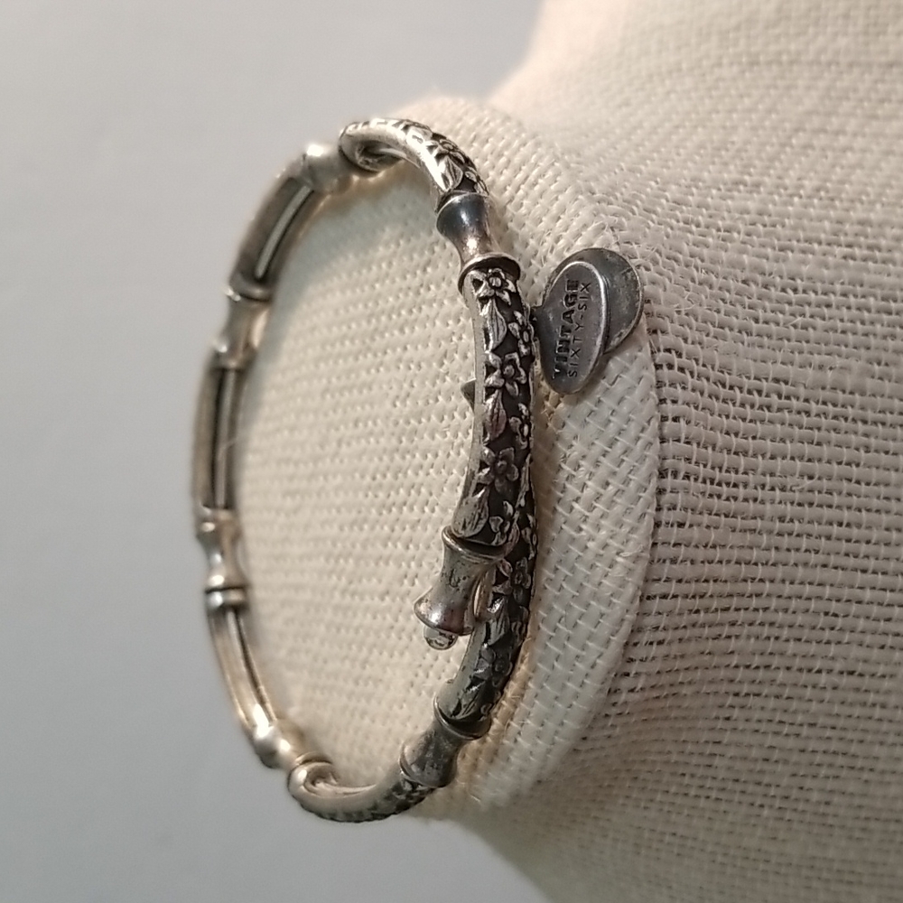 Alex and Ani heavy Vintage 66 Sixty six silver wrap bracelet boho glam